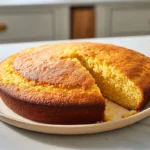 freshly baked buttermilk cornbread on a ceramic plate