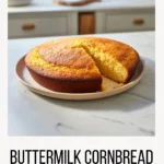 classic homemade buttermilk cornbread baked in a skillet