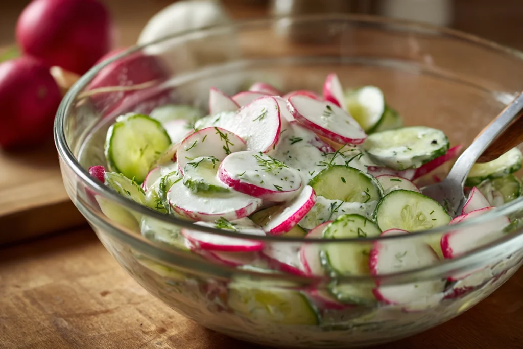 cucumber radish salad Step-by-Step Prep
