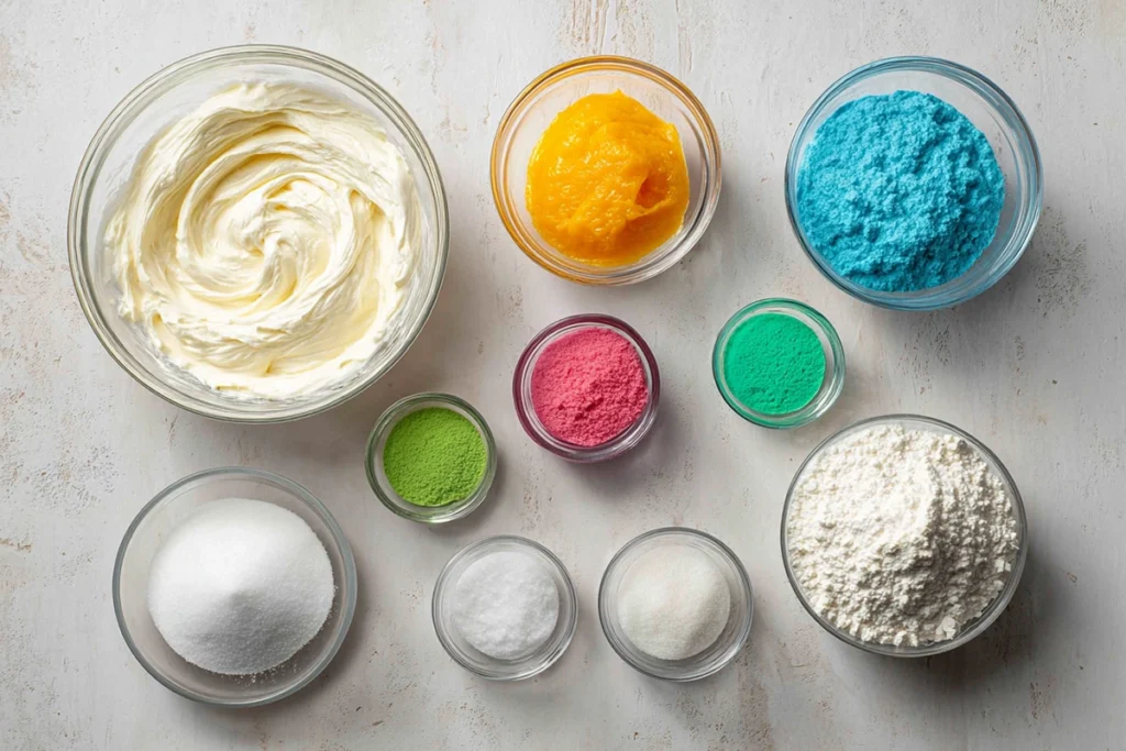 Ingredients for homemade jello candy melts arranged on a kitchen counter