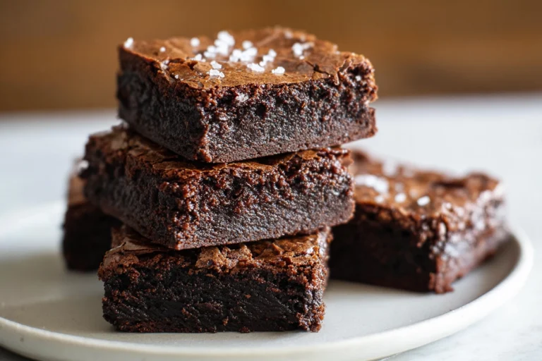 Mexican brownies with cinnamon and rich chocolate on a modern plate
