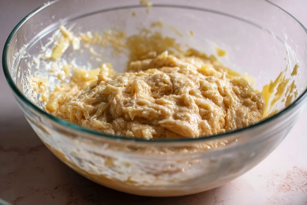 Hawaiian Banana Bread That Feels Like a Little Vacation at Home 8 Hawaiian banana bread batter with banana and pineapple mixed in