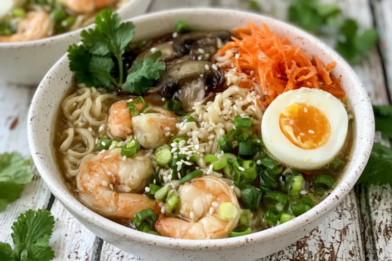 Mohamed Ayad's Seafood Ramen Recipe with Shrimp, Egg, and Vegetables