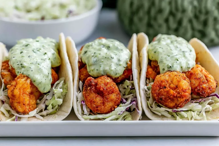 Mohamed Ayad's Shrimp Taco Recipe with creamy cilantro lime slaw