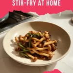 seafood mushrooms cooked simply in a home kitchen
