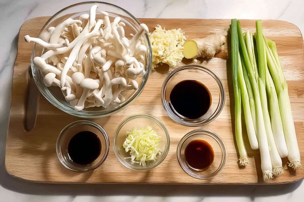 Seafood Mushrooms Stir-Fry That Feels Special but Stays Simple 7 ingredients for seafood mushrooms including mushrooms ginger and sauces