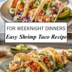 shrimp taco recipe made at home with fresh toppings