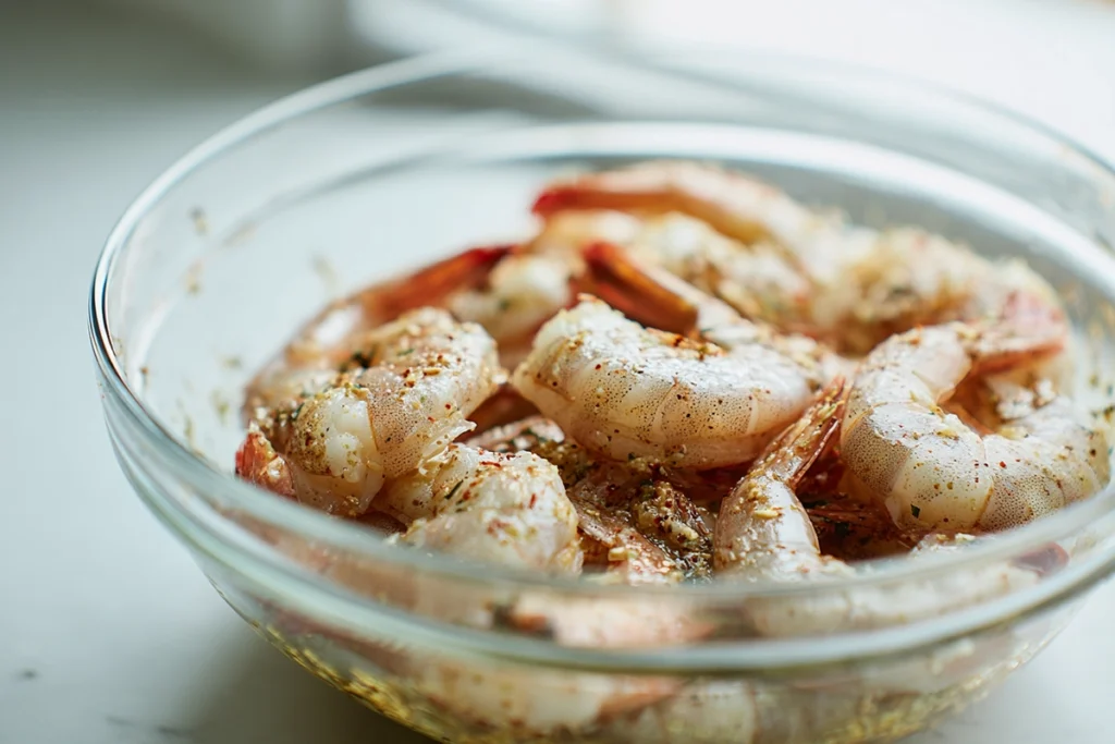 Shrimp Taco Recipe for Cozy, No-Fuss Taco Nights 8 shrimp taco recipe showing shrimp being seasoned before cooking