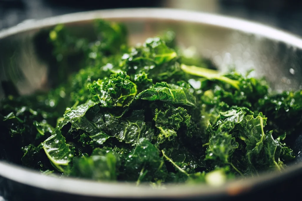 Sweetpotato Power Salad: Warm Roasted Sweetness, Cool Crunch, Zero Regret 9 Massaged kale becoming tender for Sweetpotato Power Salad