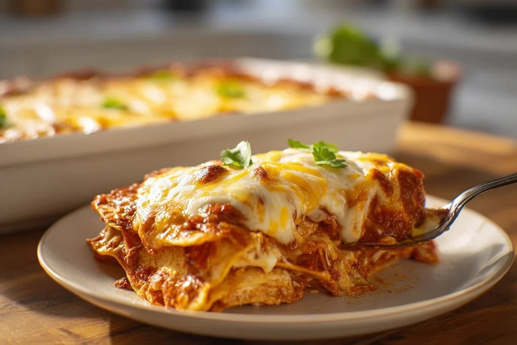 tortilla-chip-enchiladas-serving-spoon