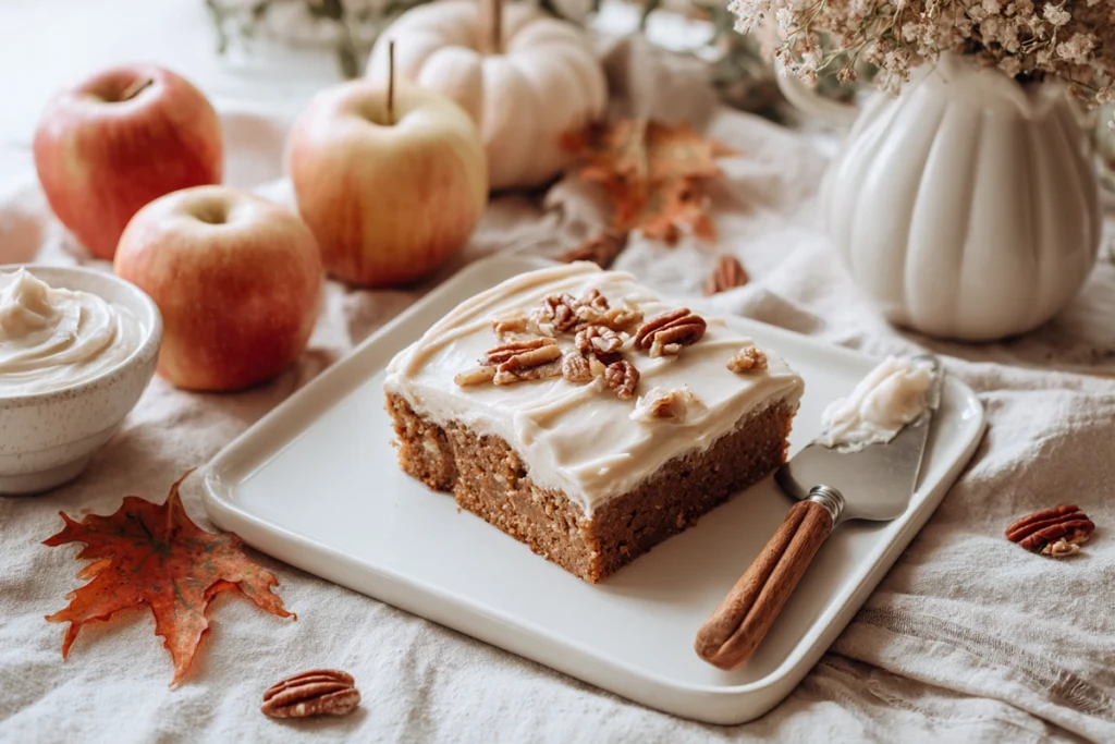 Apple Cinnamon Sheet Cake Frosting Option Scene