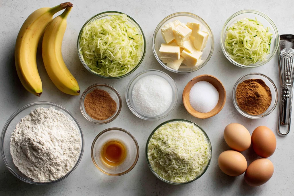 Banana Zucchini MuffinIngredients