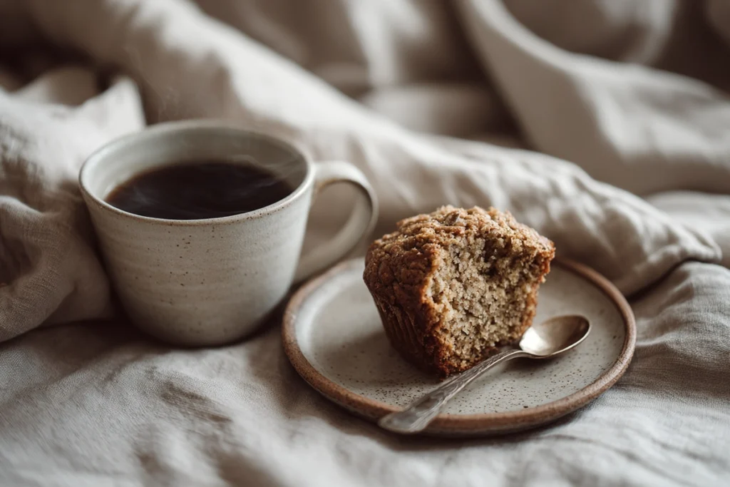 Banana Zucchini Muffins Serving Suggestion with Coffee