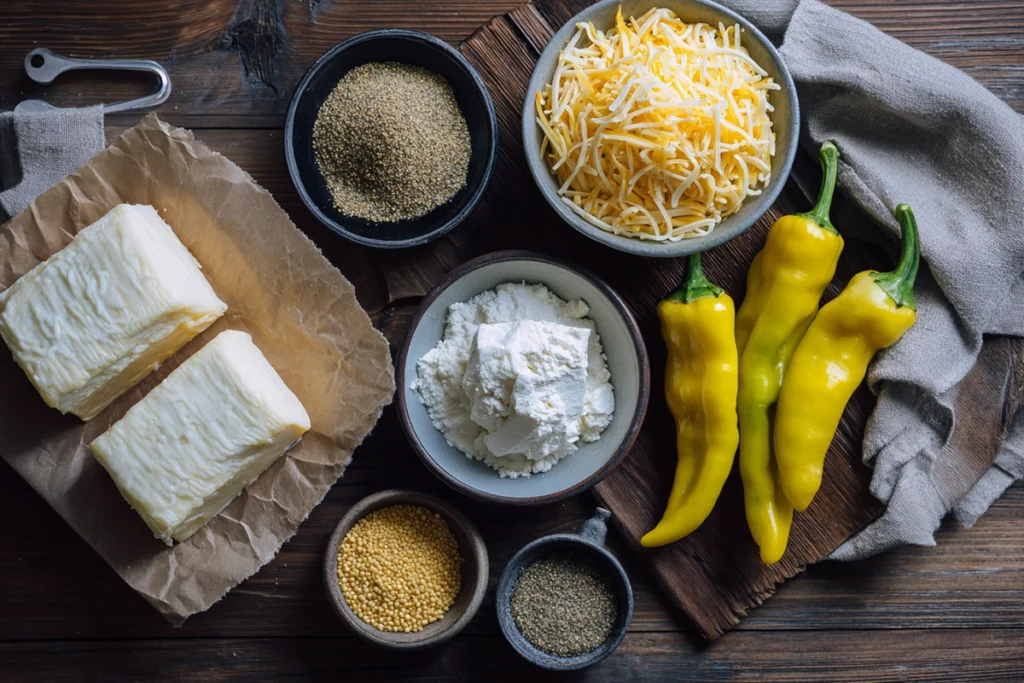 Cheesy Stuffed Banana Pepper Ingredients