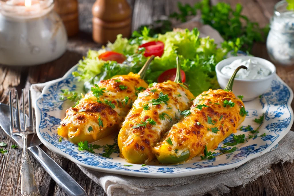 Cheesy Stuffed Banana PepperServing Suggestion