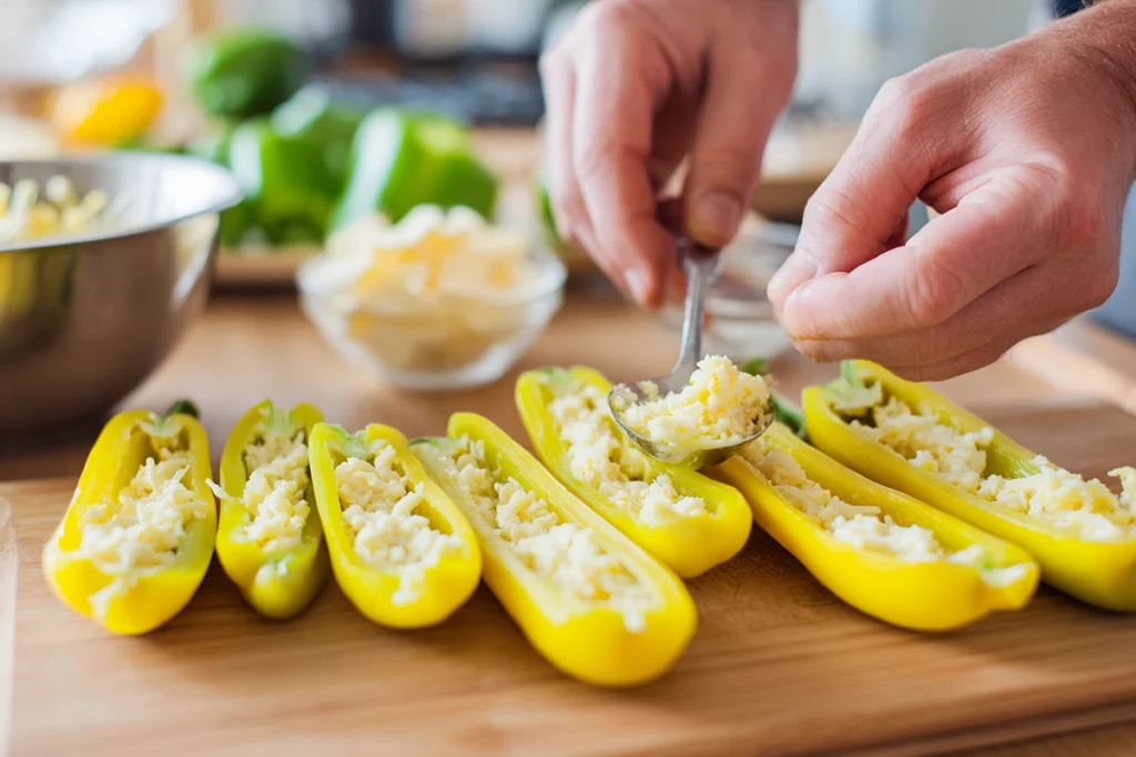 Cheesy Stuffed Banana Peppers Step-by-Step Prep