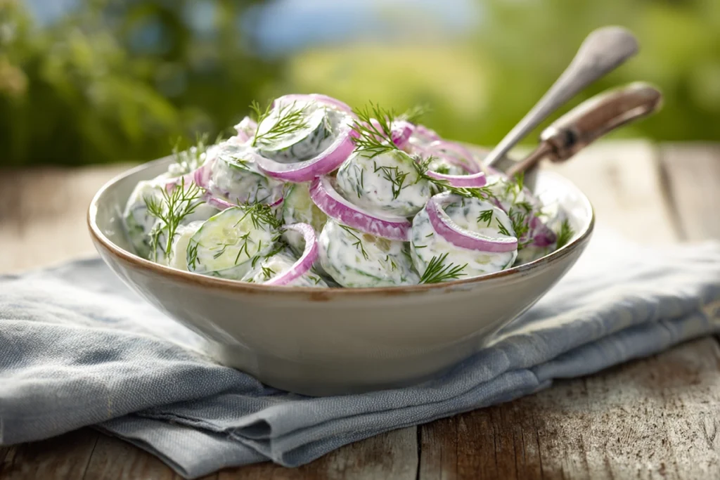 Creamy Cucumber Salad: A Cool and Refreshing Classic Side Dish