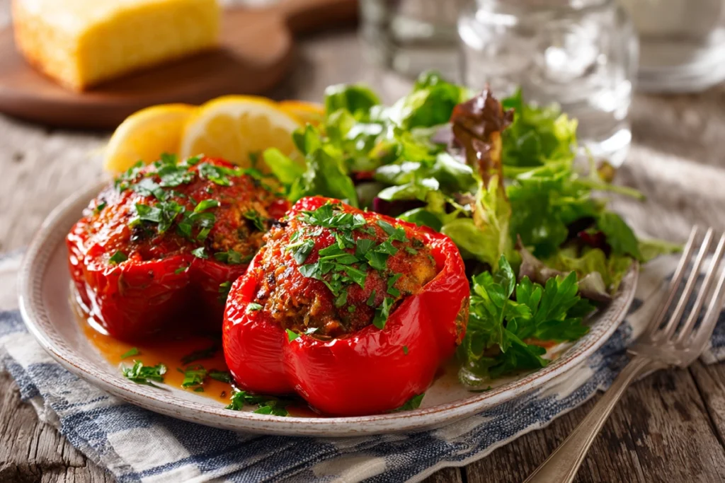 Gluten free stuffed peppers Serving Suggestion