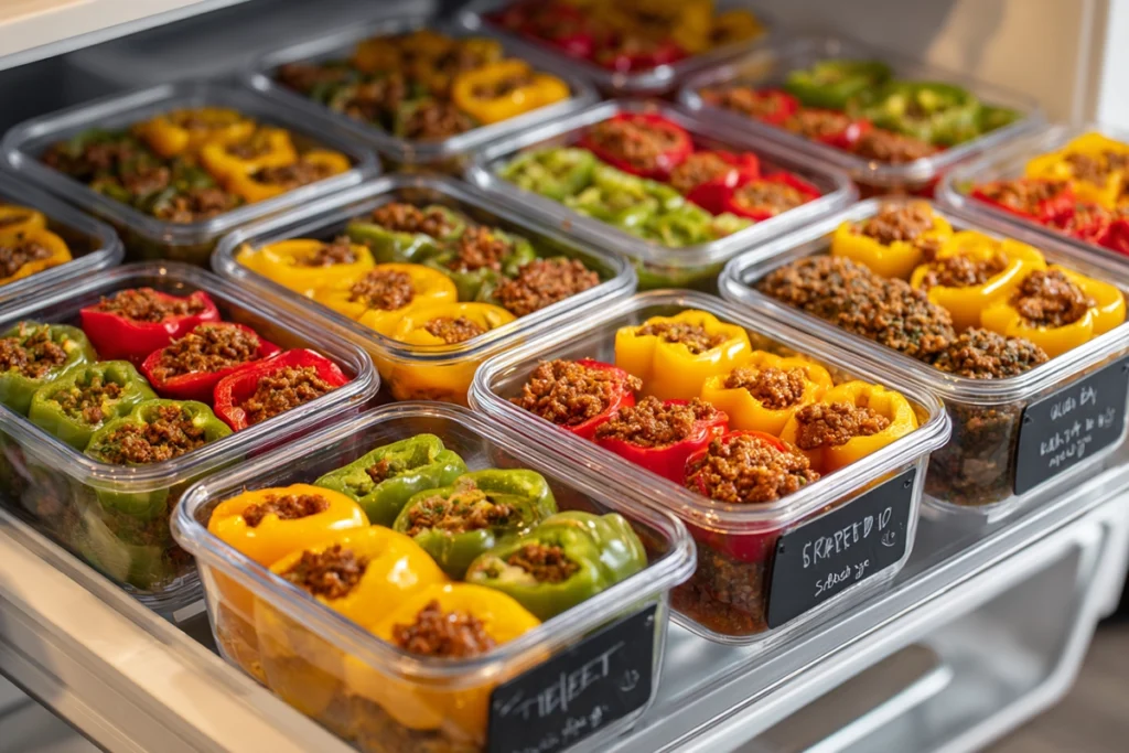 Gluten free stuffed peppersStorage and Meal Prep