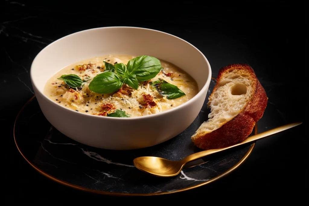 Marry Me Chicken SoupFinished Dish with Garnish