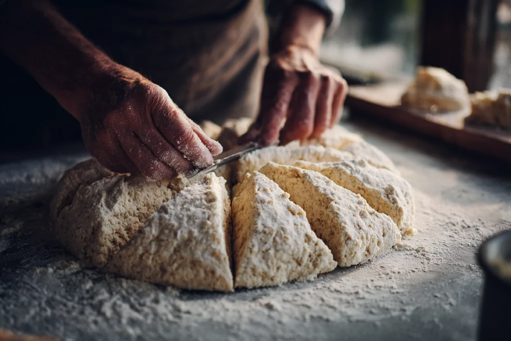 Perfect Scones Cutting the Dough