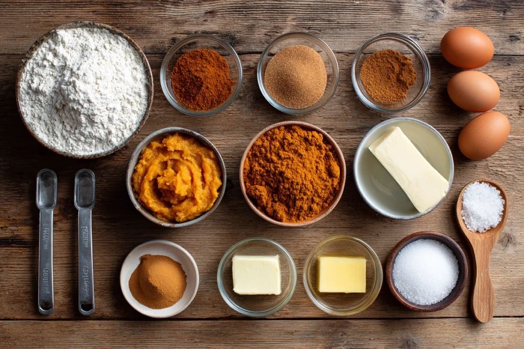 Soft Pumpkin CookieIngredients Flat Lay