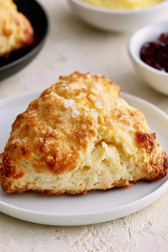 Perfect Scones with Tender Centers and Flaky Layers 4 Perfect Scones showing tall flaky texture created with cold butter