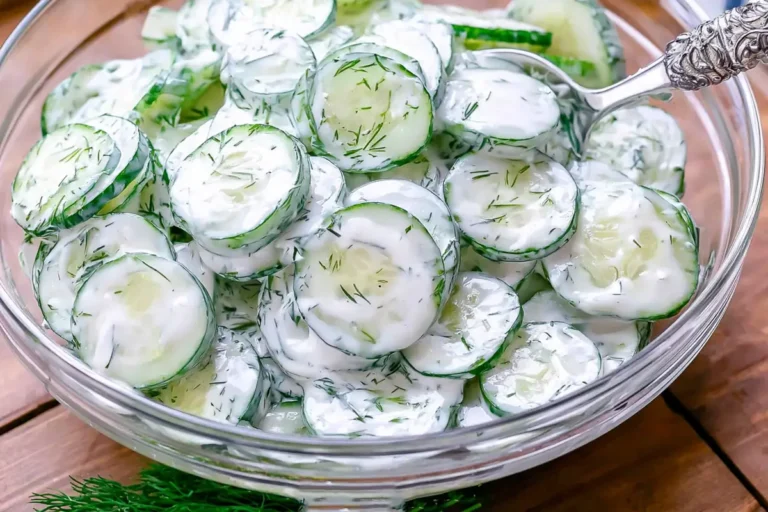 Mohamed Ayad's Creamy Cucumber Salad Recipe with Sour Cream, Dill, and Onion