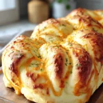 Braided jalapeño cheese bread recipe with melted cheddar and golden crust