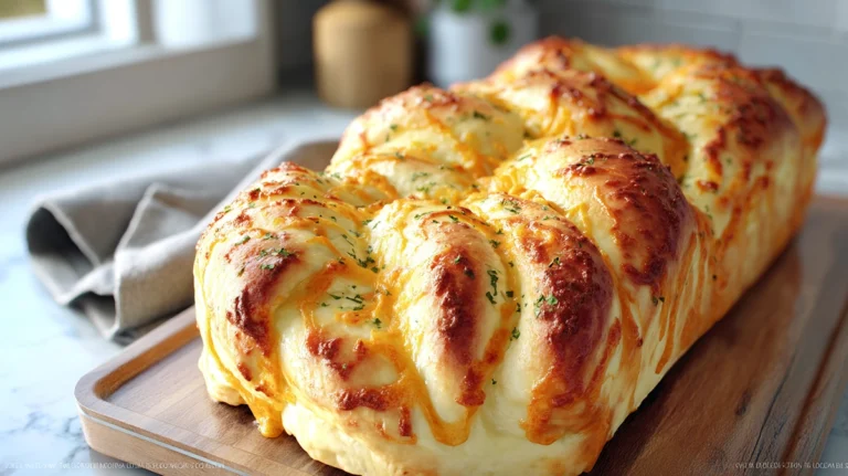 Braided jalapeño cheese bread recipe with melted cheddar and golden crust
