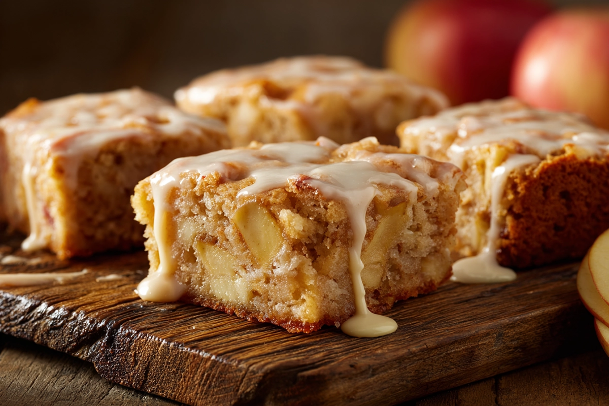 maple glazed apple blondies
