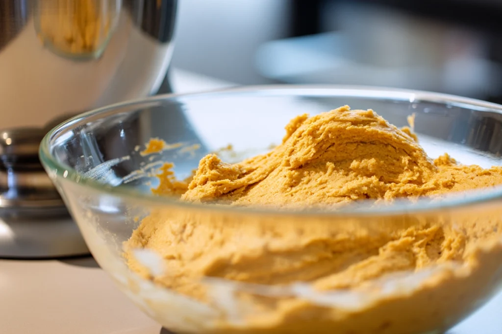 Soft pumpkin cookies recipe dough with thick batter texture