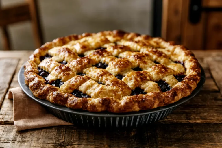 Mohamed Ayad's Wild Huckleberry Pie Recipe with Golden Lattice Crust