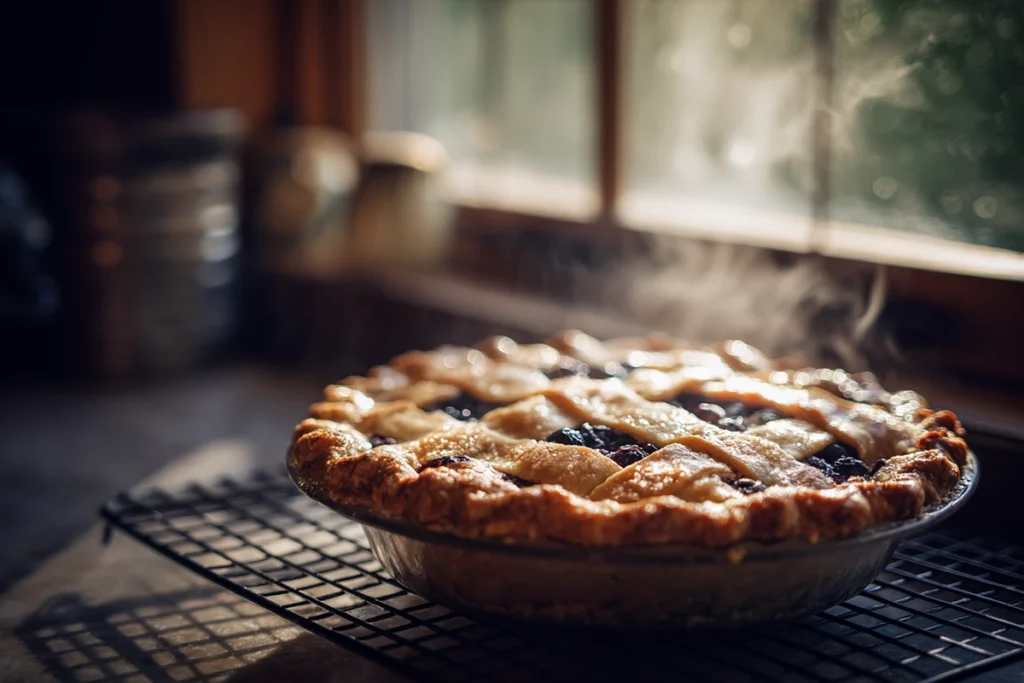 wild huckleberry pieCooling on Rack