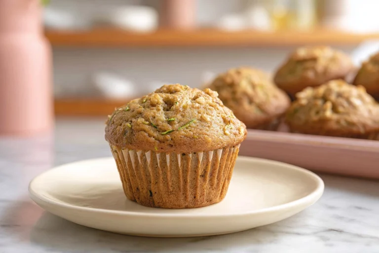 zucchini muffins recipe baked fresh on a modern ceramic plate