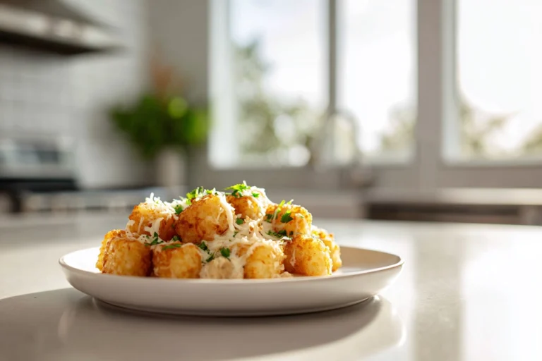 Chicken Alfredo Tater Tot Casserole
