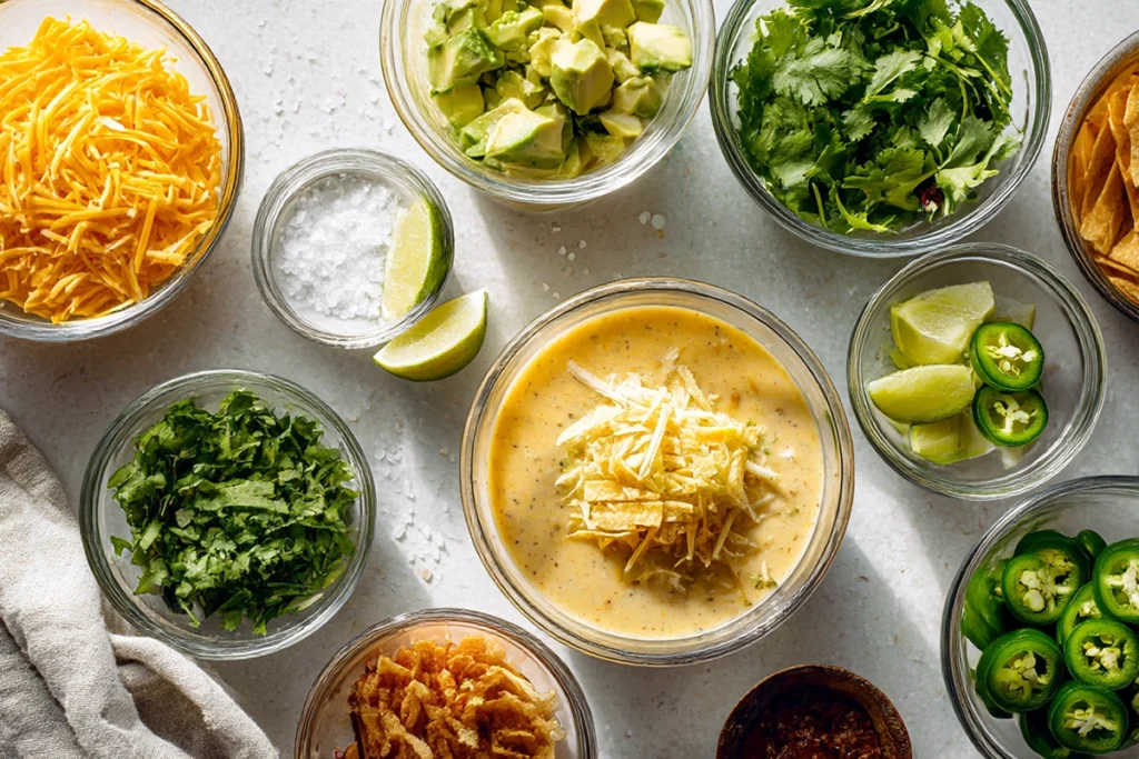 High Protein Creamy Taco Soup: A Must-Try Recipe That Packs Flavor & Fue 10 High Protein Creamy Taco SoupToppings and Garnishes Spread