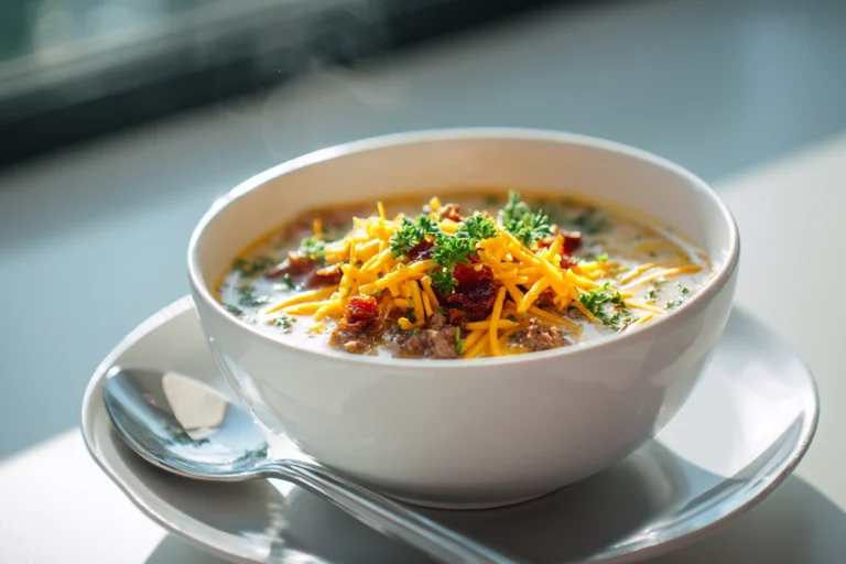 Slow Cooker Cheeseburger Soup