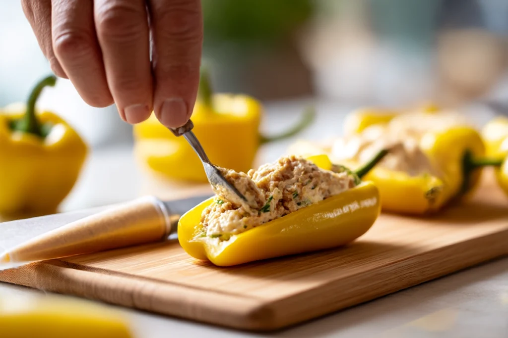 Cheese Filled Banana Peppers: A Melted, Tangy Crowd-Pleaser You’ll Make Again and Again 8 Stuffing the Peppers