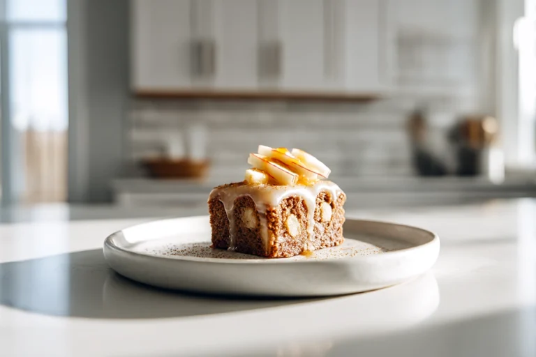apple brownies with maple glaze