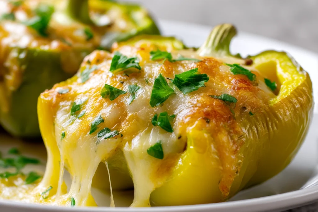 Cheese Filled Banana Peppers: A Melted, Tangy Crowd-Pleaser You’ll Make Again and Again 10 cheese filled banana peppersClose-Up Texture Detail