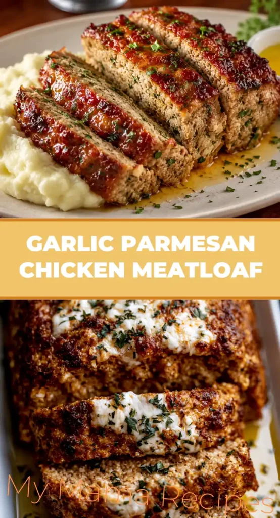 Garlic Parmesan Chicken Meatloaf for an Easy Family Dinner 9 Garlic Parmesan Chicken Meatloaf recipe with golden Parmesan glaze and tender sliced chicken meatloaf