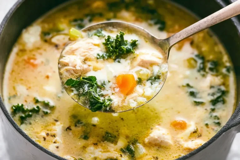 Mohamed Ayad's Keto Chicken Soup Recipe in a warm pot with herbs and chicken