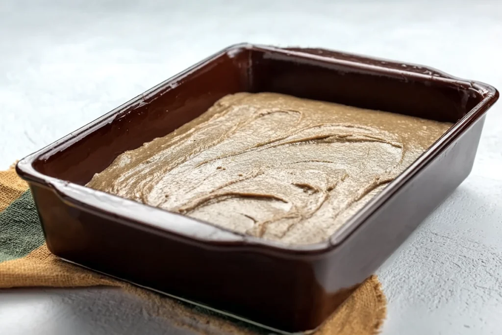 Apple Brownies with Maple Glaze That Taste Like Fall at Home 9 layering batter and apples for apple brownies with maple