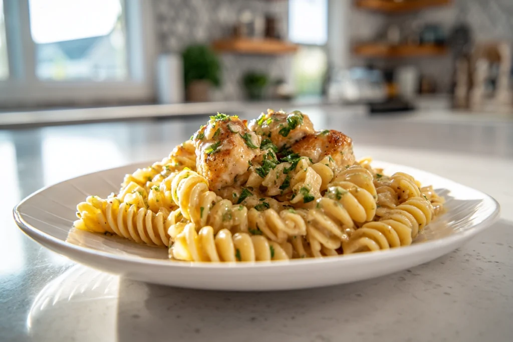 Creamy Garlic Butter Chicken and Rotini