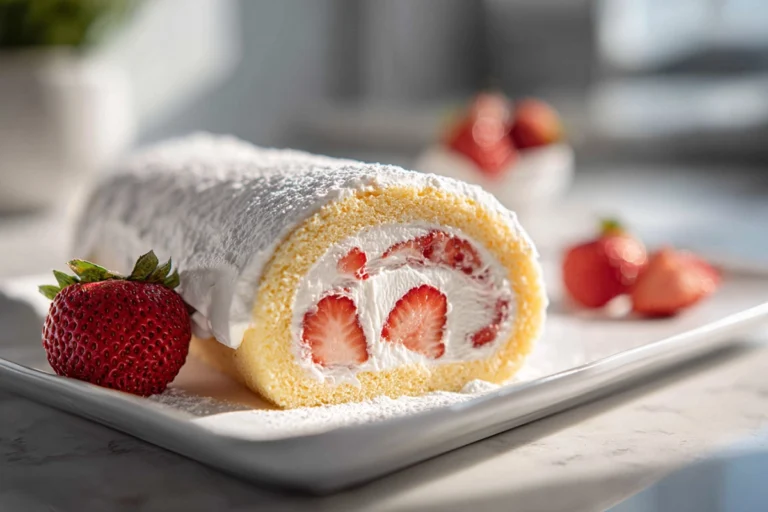 Fresh Strawberry Cream Japanese Cake Roll