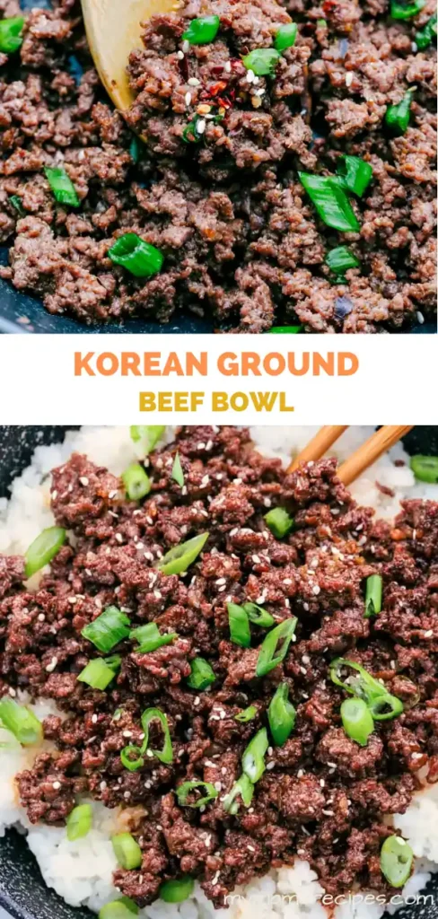 Korean Ground Beef Bowl for a Fast Weeknight Dinner 5 Korean Ground Beef Bowl recipe with savory glazed beef over rice, green onions, and sesame seeds