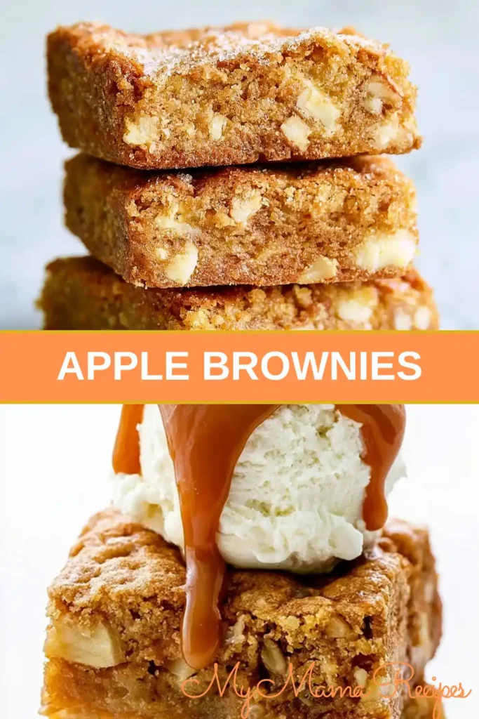 Chewy Apple Brownies with Cinnamon and Walnuts 3 Chewy apple brownies recipe with cinnamon, fresh apples, and walnuts