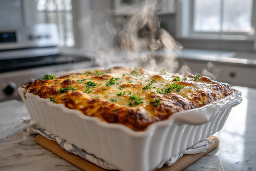 Meatloaf with Mashed Potatoes and Cheese – The Ultimate Comfort Casserole You’ll Crave 10 golden baked meatloaf with mashed potatoes and cheese casserole fresh from oven on marble countertop