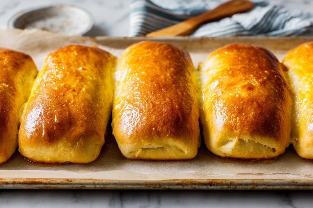 Irresistible Sausage Egg Breakfast Roll Ups That Make Mornings Easy 9 golden baked sausage egg breakfast roll ups cooling on baking sheet